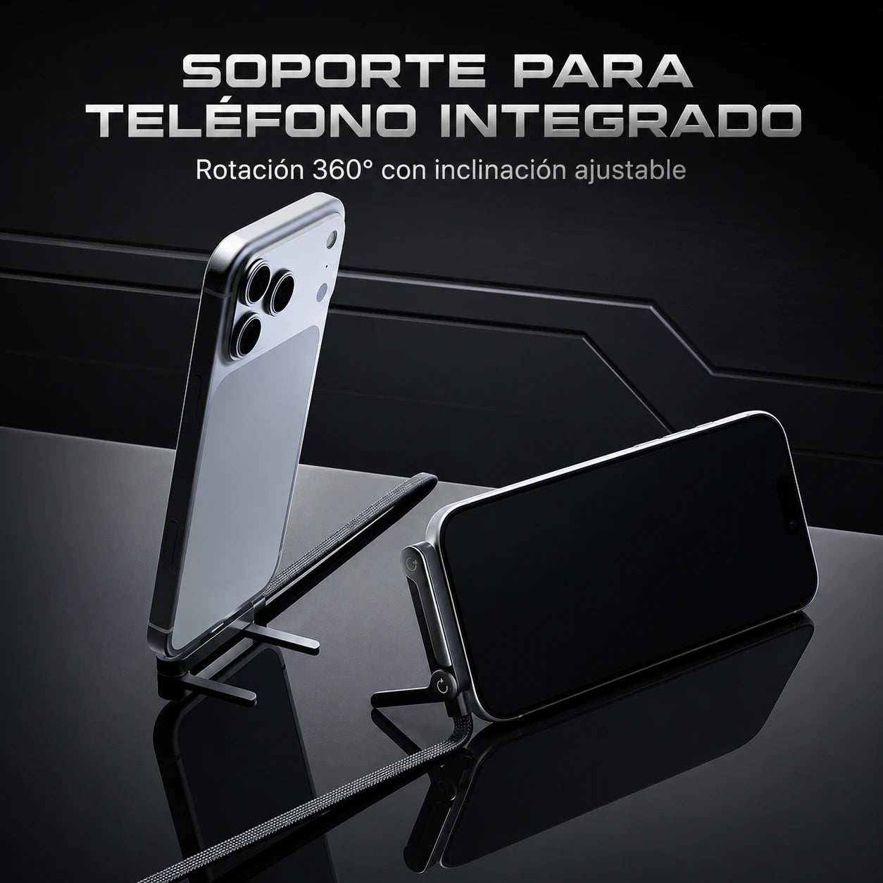Voltix™ - Cable de carga rápida 240W con soporte y adaptador de USB-A a USB-C”.